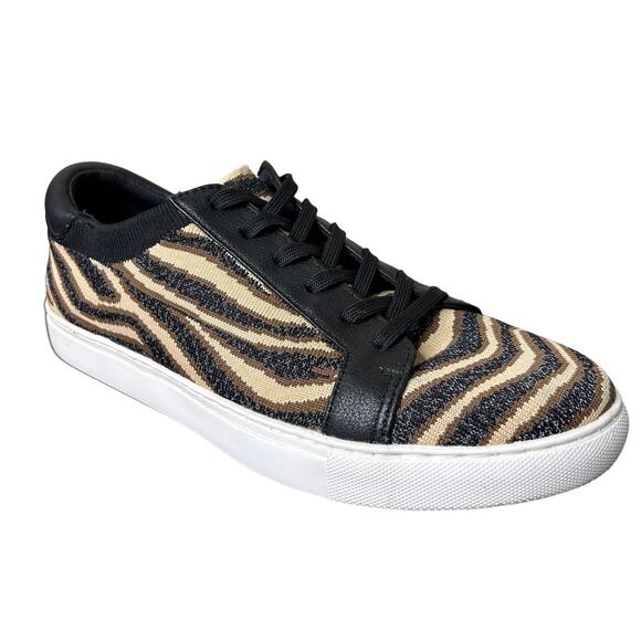 Kenneth Cole Shoes Kam Sneaker Zebra Animal Print Black Brown Boho Casual Size 8 - Picture 1 of 8